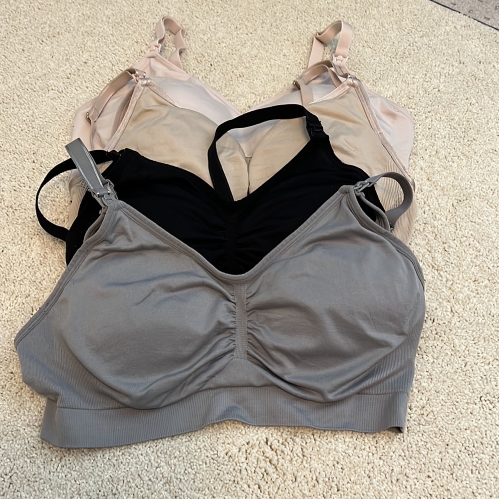 Seamless nursing maternity bras - set of 4 size LARGE